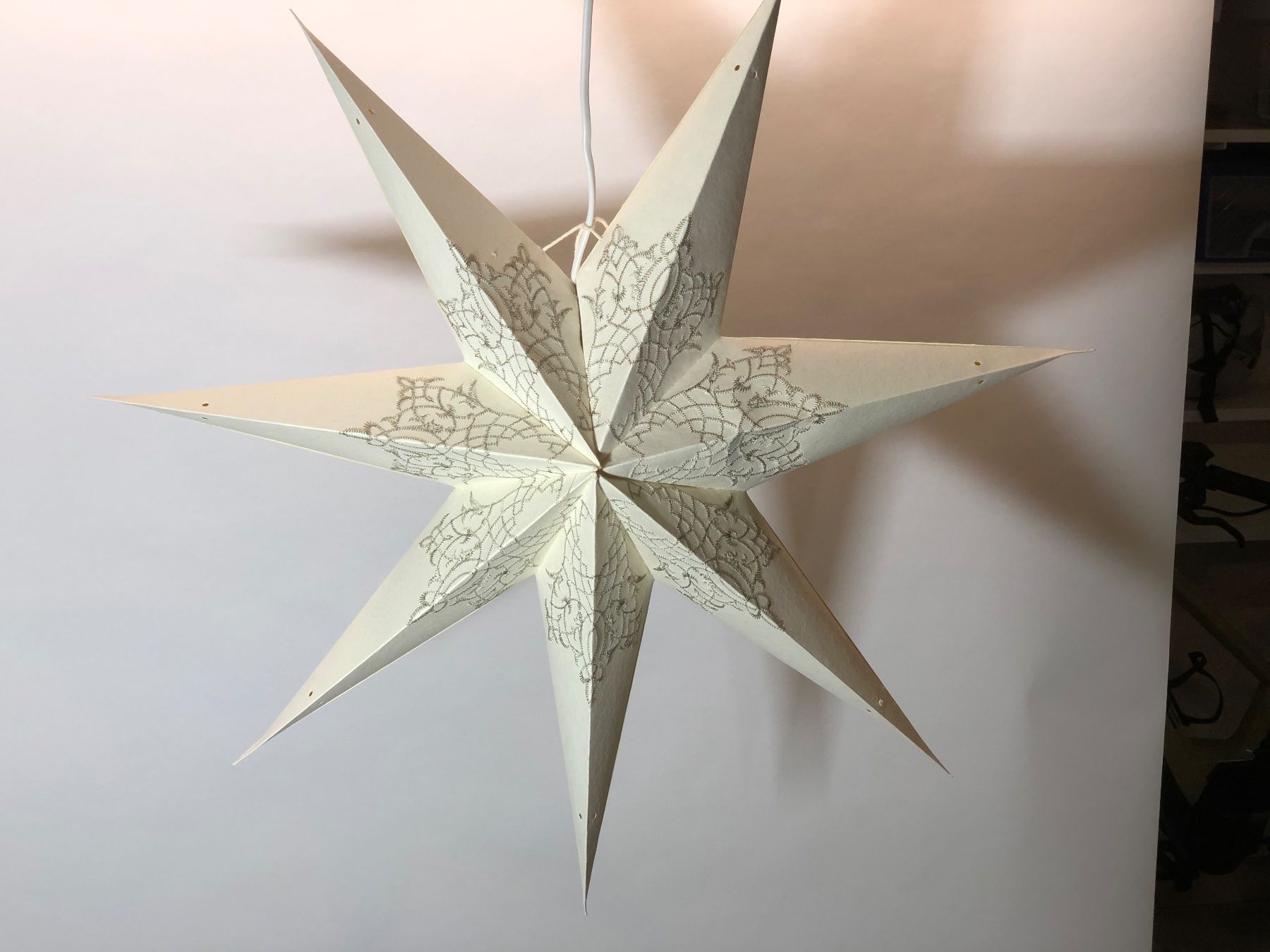 Ghirlande e barre luminose: Leuchtstern - norah sand 60cm / mit Kabel + LED – Nuovo e nell'imballaggio originale da Bergdietikon venduto da Garak 2