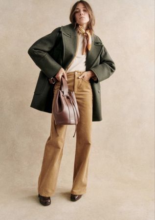 The wide leg Sézane beige corduroy