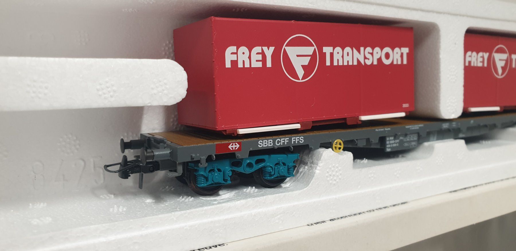 Hag Modellini di ferrovie: Hag SBB Containerwagen Frey H0/AC Nr. 392 – Usato da Geroldswil venduto da TopTrain54 1