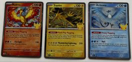 Pokémon Moltres Zapdos Articuno 30th Promo Set EN
