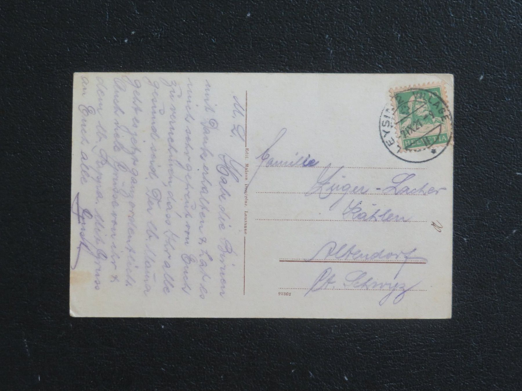 Cartoline postali: Ansichtskarte aus Leysin von 1921 – Usato da Lachen SZ venduto da peace0 1