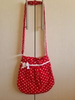 Umhängetasche / Tasche rot mit weissen Punkten