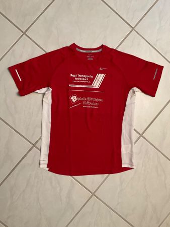 Nike Dri-Fit Laufshirt Grösse S, rot/weiss