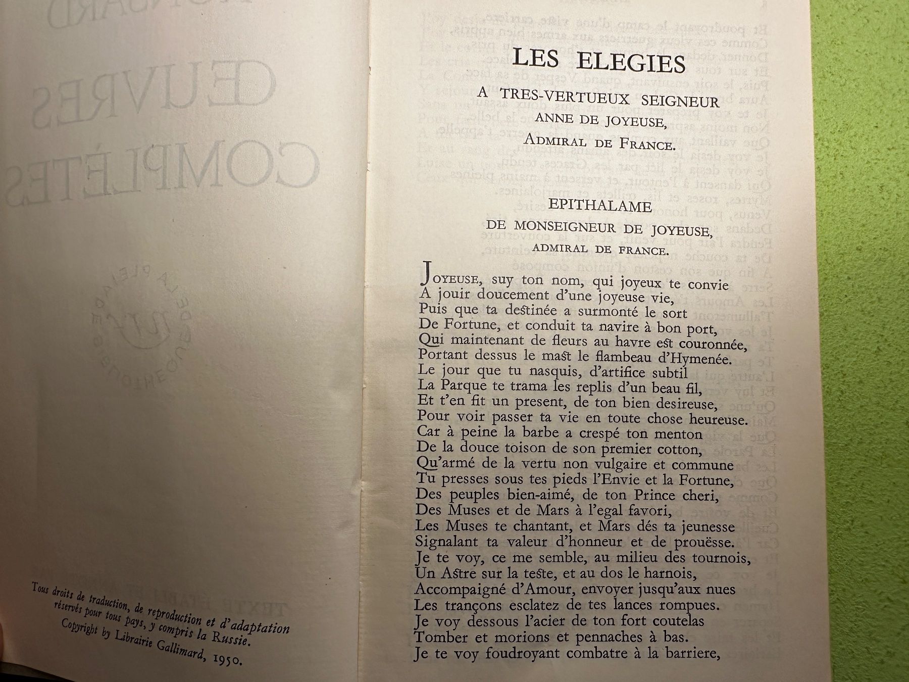 Libri: Ronsard: Oeuvres Completes. Tome II. – Usato da Zürich venduto da allp 2