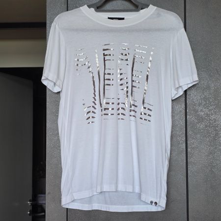 🐸 DIESEL T-SHIRT MIT LOGO PRINT SILBER XXL ODER L OVERSIZE