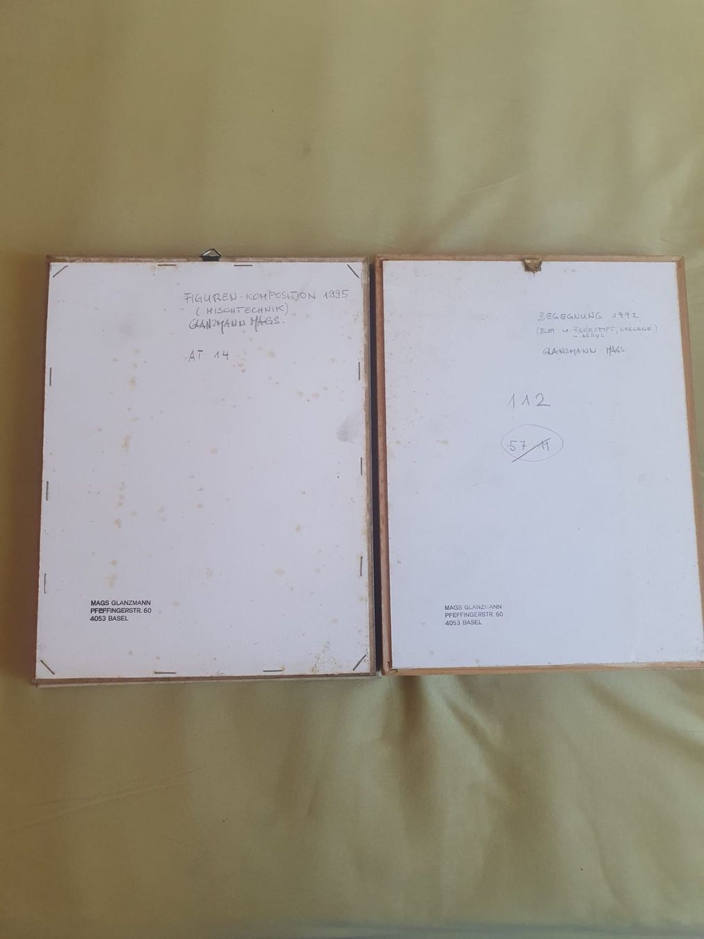 Dipinti: 2 Mischtechniken Max Mags Glanzmann 1928–2020 Basel – Usato da Basel venduto da FirstClass4000 4