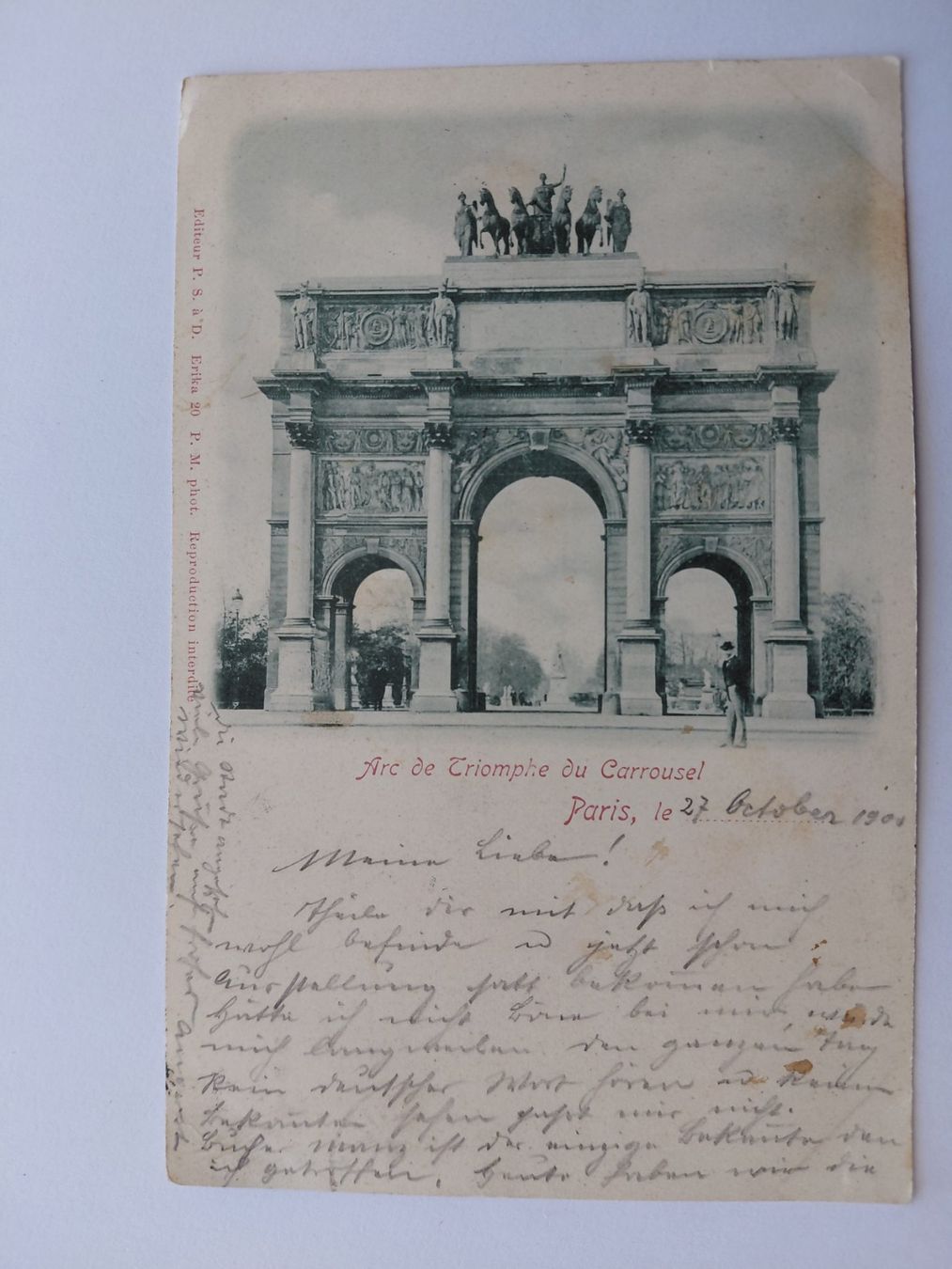 Cartoline postali: Alte Ansichtskarte Paris Arc de Triomphe Paris, 1900 – Usato da Wattwil venduto da yburgler