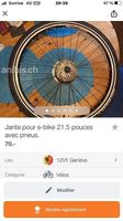 Roue arrière complète pour eBike 21.5 pouces