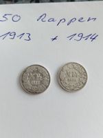 2 x 50 Rappen 1913 und 1914