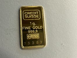 1g Goldbarren Credit Suisse