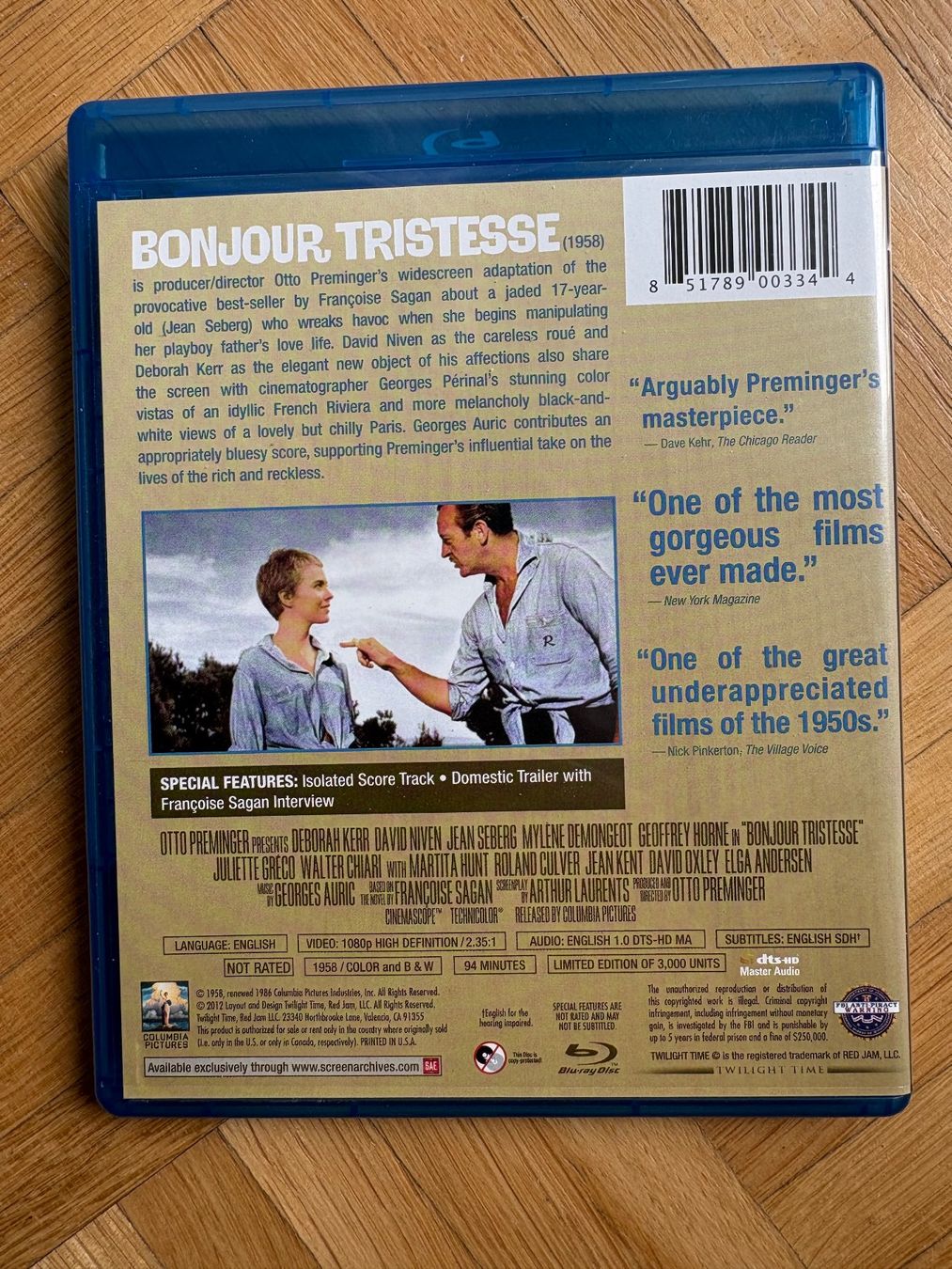 Tutti i DVDs: Bonjour Tristesse - mit Booklet - Twilight Time - Blu-ray – Nuovo (secondo la descrizione) da Zürich venduto da Malcom 2