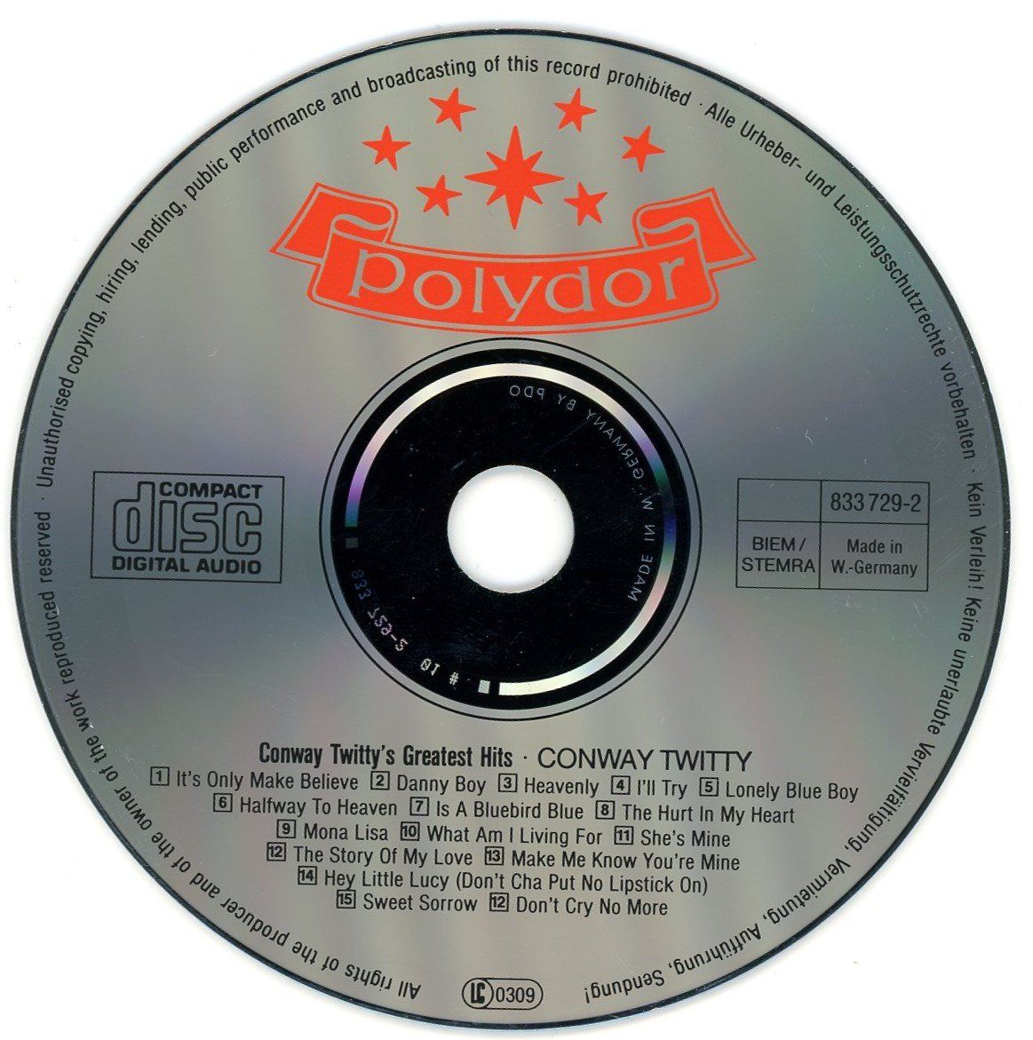 CDs: CD - CONWAY TWITTY Conway Twitty's Greatest Hits – Neu (gemäss Beschreibung) aus Morges von evnocha3 3