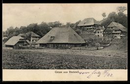 AK Bäriswil, Bauernhäuser mit großer Scheune