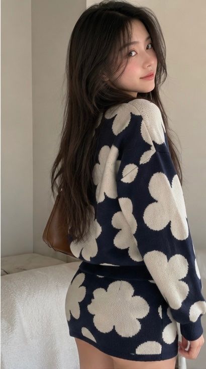 Kenzo Lotti di vestiti: Kenzo Pullover und Rock mit Blumenmuster blau beige Grösse S – Usato da Oberengstringen venduto da genita2279 4