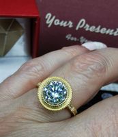 Bague argent avec diamant de moissanite de 2 ct certifié GRA