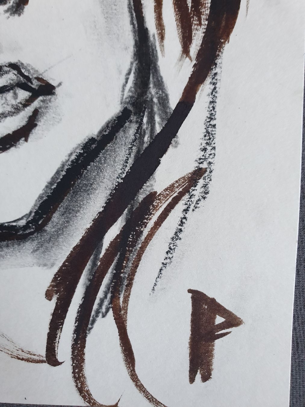 Dipinti: Zeichnung Frauengesicht expressionistisch Tusche A4 – Nuovo (secondo la descrizione) da Wimmis venduto da hel_m26m 3