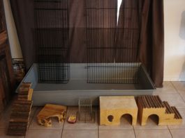 Grande cage pour animaux+ parc extérieur