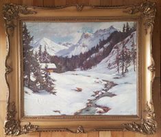 Arnold Zord Winterlandschaft Öl signiert 64x73
