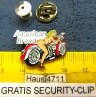 HD PIN HARLEY-DAVIDSON MIT SEXY GIRL "AMERICAN BREED" ROCK