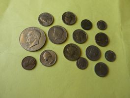 USA, Konvolut alte Münzen bis 1 Dollar