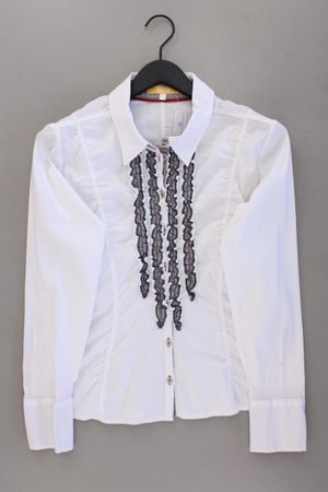 Biba Rüschenbluse Gr. 40 Langarm weiß