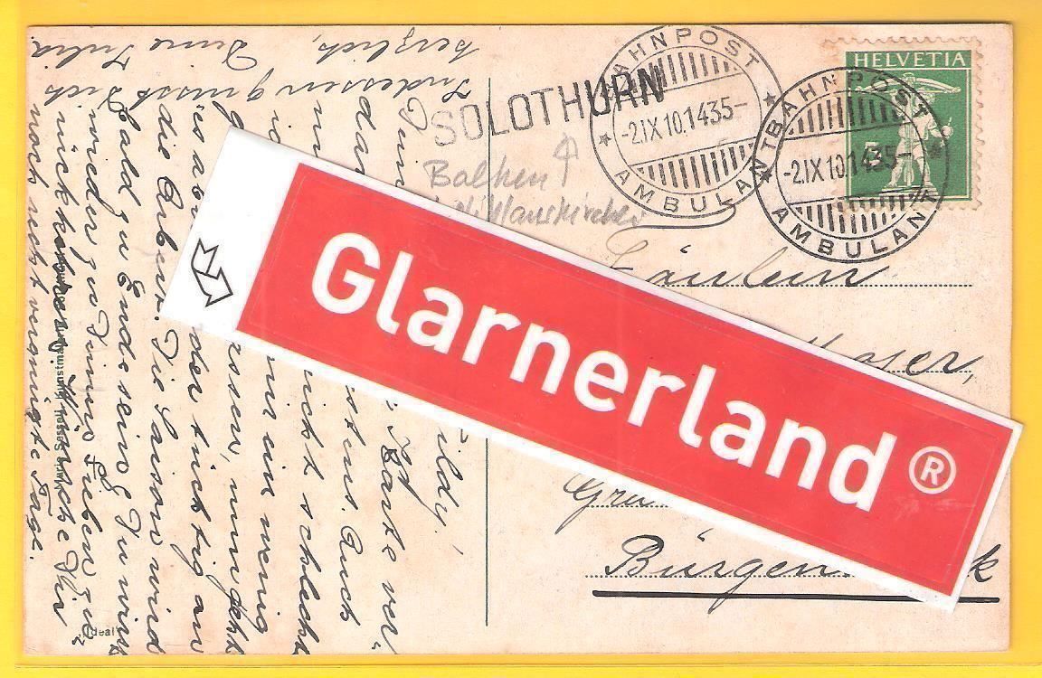 Cartoline postali: 21.X.1910 Solothurn Balkenstempel/Kirche – Usato da Zürich venduto da Hagliweg 2