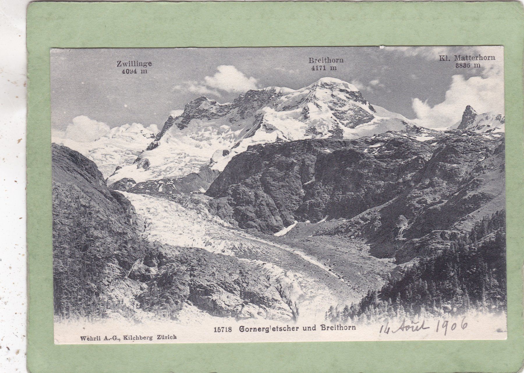 Ansichtskarten: Gornergletscher und Breithorn – Gebraucht aus Herisau von Lisegrat2008