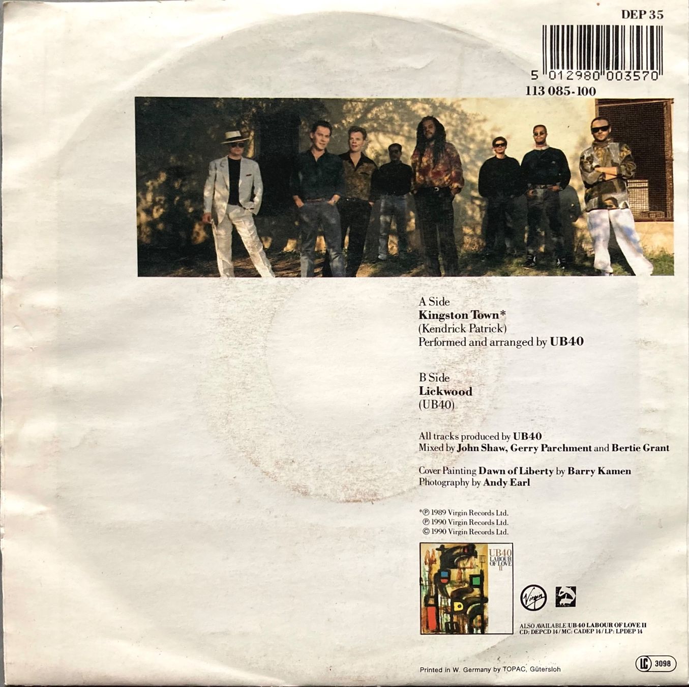 Dischi in vinile: UB40 - KINGSTON TOWN – Usato da Poliez-Pittet venduto da Newtown-Records 1