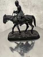 Figur Bronze Reiter mit Pferd pat. Morokos 1890 20 cm