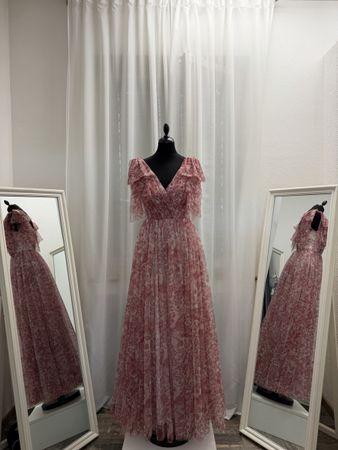 Elegantes Chiffonkleid - Romantisches Blumenkleid Größe 36