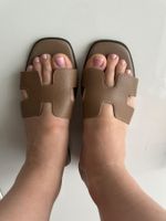 Summer ☀️❤️‍🔥 Sandalen in Oran Stil+Dustbag Gr. 38 Taupe
