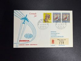 Swissair Erstflugbrief Zürich-Sao Paulo 1968