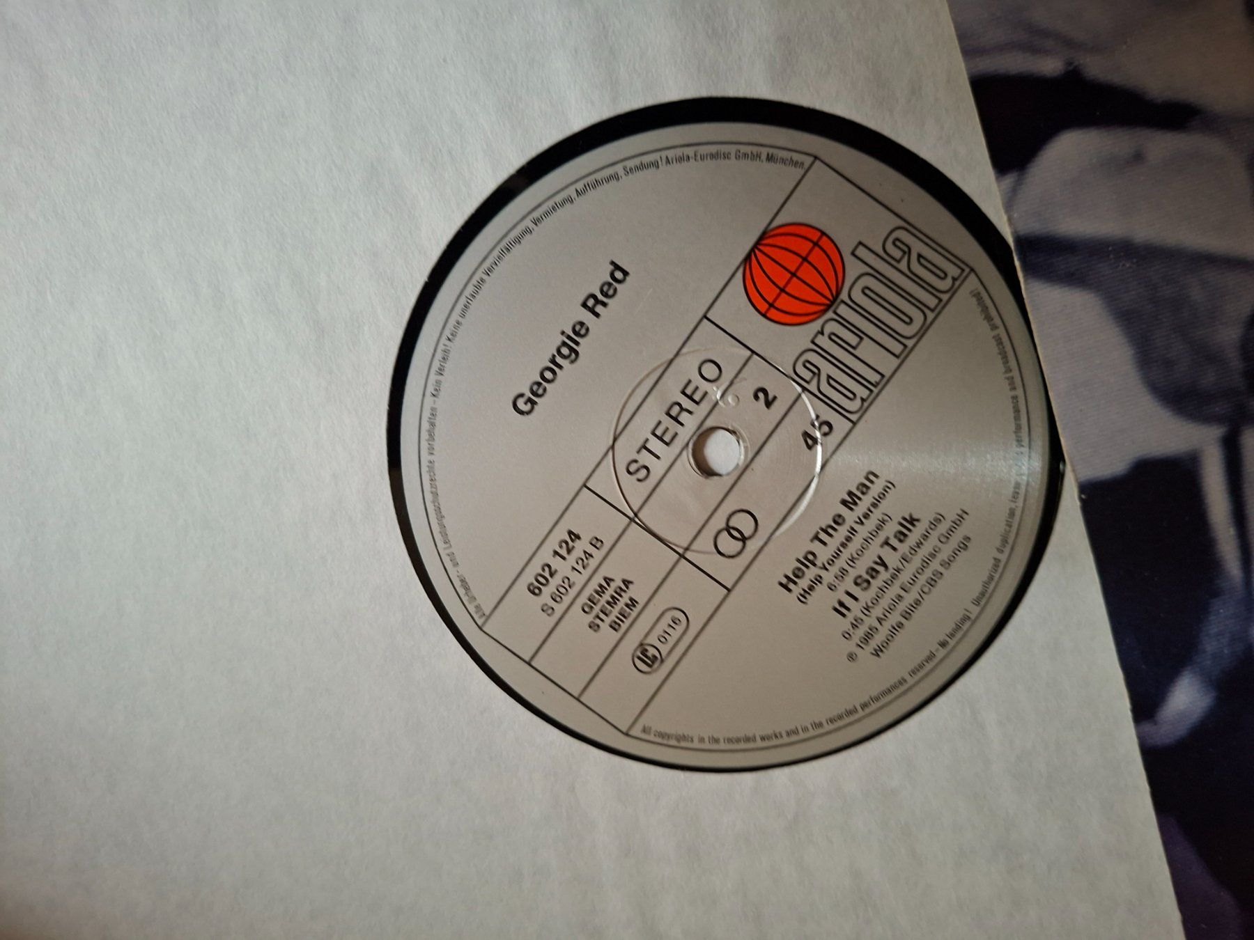 Schallplatten: Maxi-Single Georgie Red Help The Man 1989 Ariola 12" – Gebraucht aus Burg AG von ..machine_rec.. 1