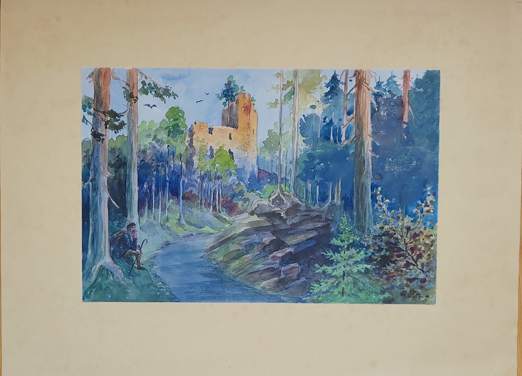 Dipinti: 3 Aquarelle von Charles Greiner um 1920 – Usato da Muttenz venduto da Mithrur 7