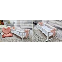 2-in-1 Bett – XXL Wiege für Puppen mit 3-teiliger Bettwäsche
