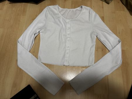 Weisser Langarmtop Gr. XS