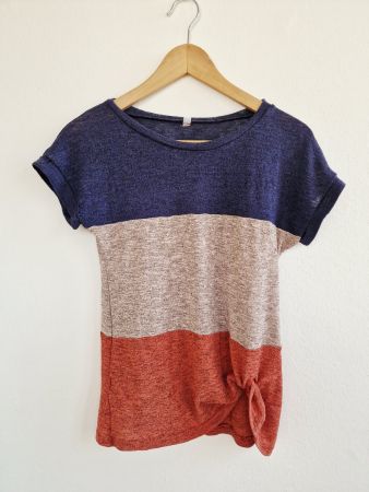 Shirt Gr. S Beige Coralle Dunkelblau