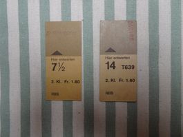 2 Bahnbillette der RBS Bern - M275