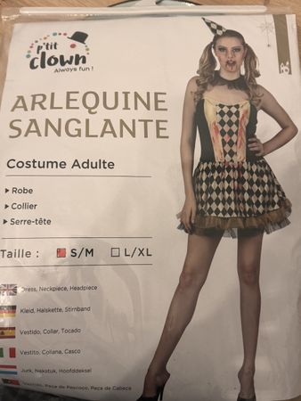 Déguisement Arlequin taille S