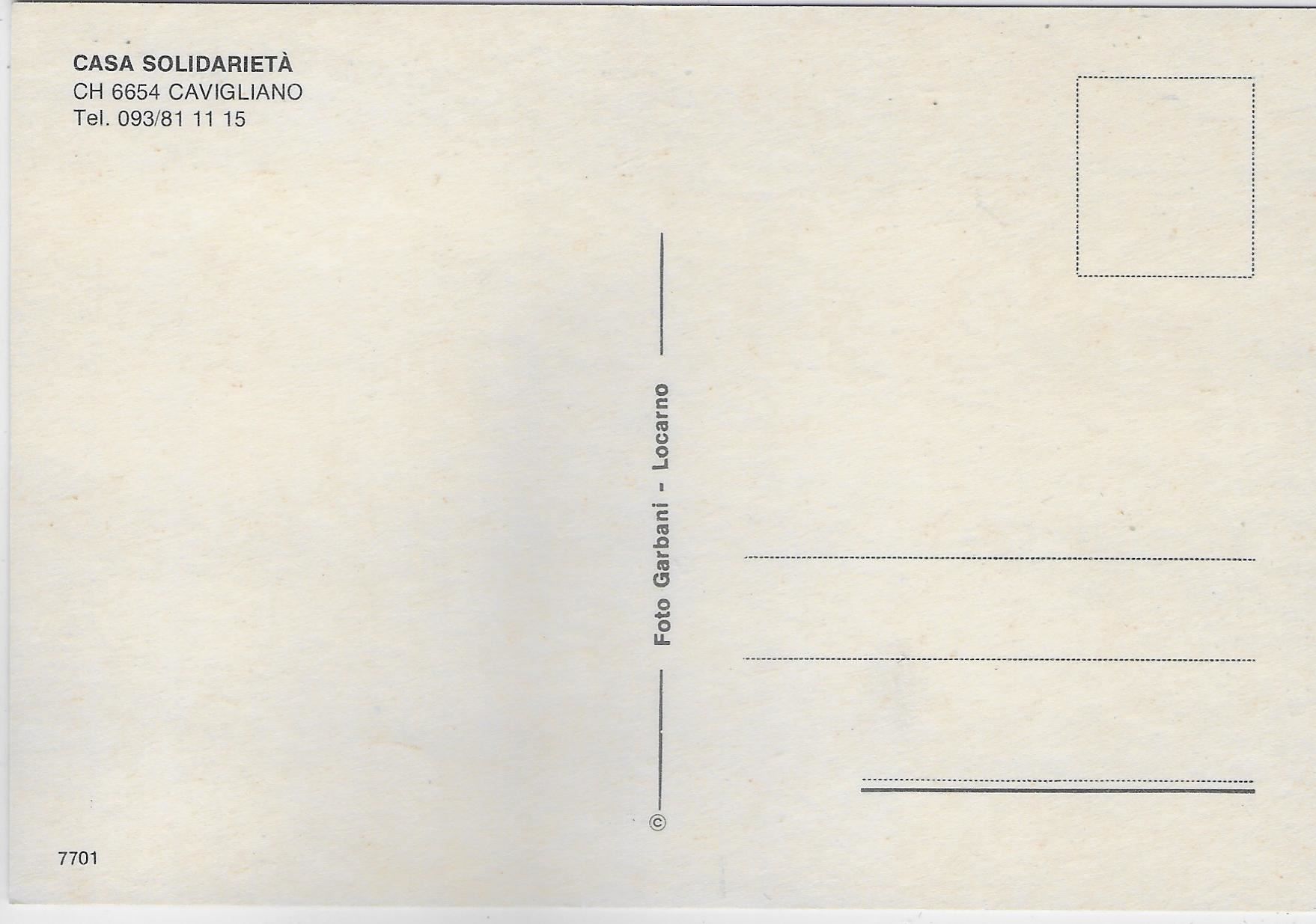 Cartoline postali: Casa Solidarieta - Cavigliano TI – Usato da Ettingen venduto da Kartenplanet 1