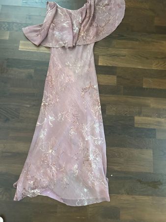 Sommerliches, elegantes Maxikleid mit Blumenmuster, Gr. S