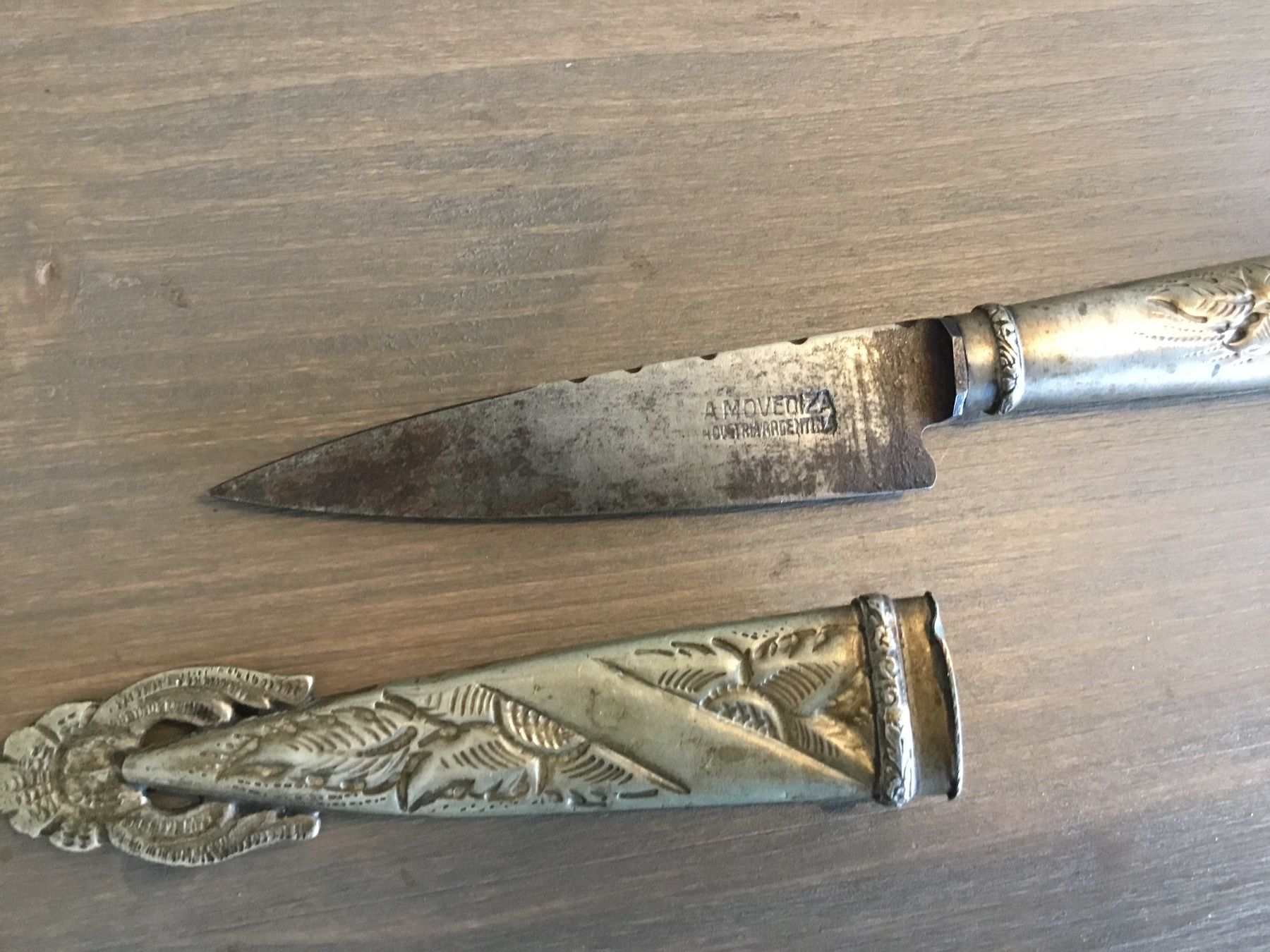 Besteck: Antikes argentinisches Gauchomesser versilbert – Gebraucht aus Schönenwerd von simca04 3
