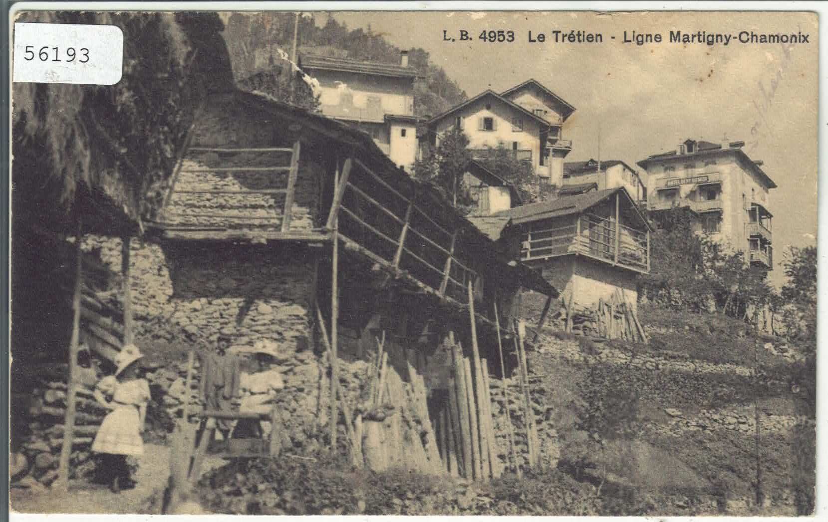 Cartoline postali: Le Tretien - Ligne Martigny-Chamonix - animee – Usato da Ettingen venduto da Kartenplanet