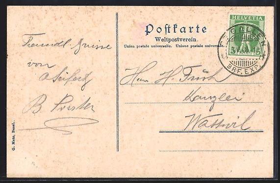 Cartoline postali: St. Gallen, Viadukt der Gottfried Keller – Usato da Berlin venduto da bartko-reher 1