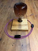 Tischlampe Eiche massiv, Kuperdraht