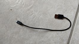 USB auf Micro-USB Ladekabel schwarz kurz gebraucht