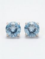 Boucles d'oreilles argent 925 topaze bleue naturelle
