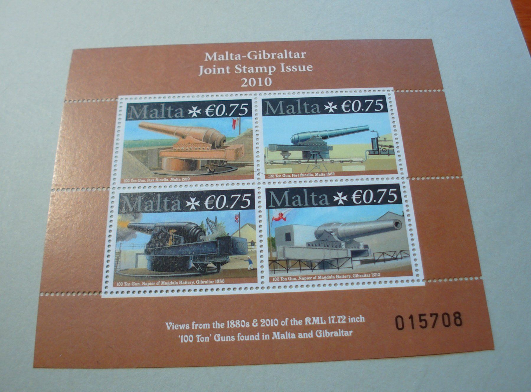 Tutti i francobolli: Malta, Block 2010, Kanonen ** – Usato da Niederwil AG venduto da morostahu