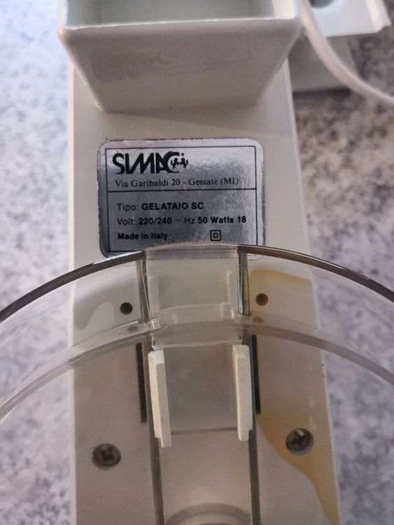 Machine à Glace Vintage Simac IL GELATAIO 800 - 180W, 220V, Inox Et Beige - Fonctionnelle - En Boîte