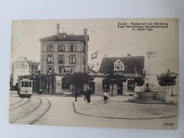 Ansichtskarte Zürich Restaurant zur Werdburg Tram Rmu